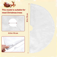 White semicircle faux fur tree skirt fabric panel