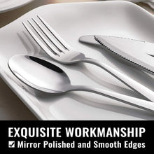 Stainless steel fork and knife with smooth mirror-polished surfaces