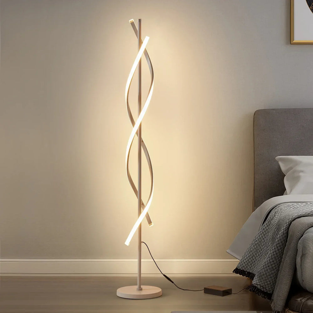 LED Spiral Floor Lamp 60 Inch Modern Floor Lamps Dimmable Black Standing Lamp 34W Contemporary Floor Lamps for Living Room Bedroom Kitchen Office - USA MEGA SHOP