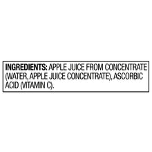 Ingredients panel: apple juice from concentrate and ascorbic acid (vitamin C)