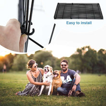Black metal wire dog playpen panel with door latch hardware for easy setup