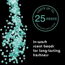 Teal in-wash scent beads cluster with '25 weeks' badge