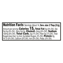 Nutrition Facts label for medium salsa with serving size and calories info