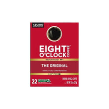 Eight O'Clock medium roast coffee K-Cup box, front view, 22-count