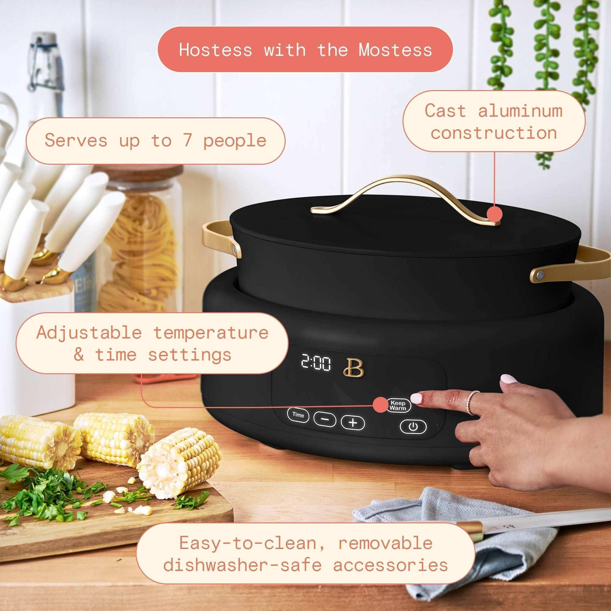 Beautiful 10 in 1, 6 Qt Electric Multi-Cooker, Black Sesame by Drew Barrymore