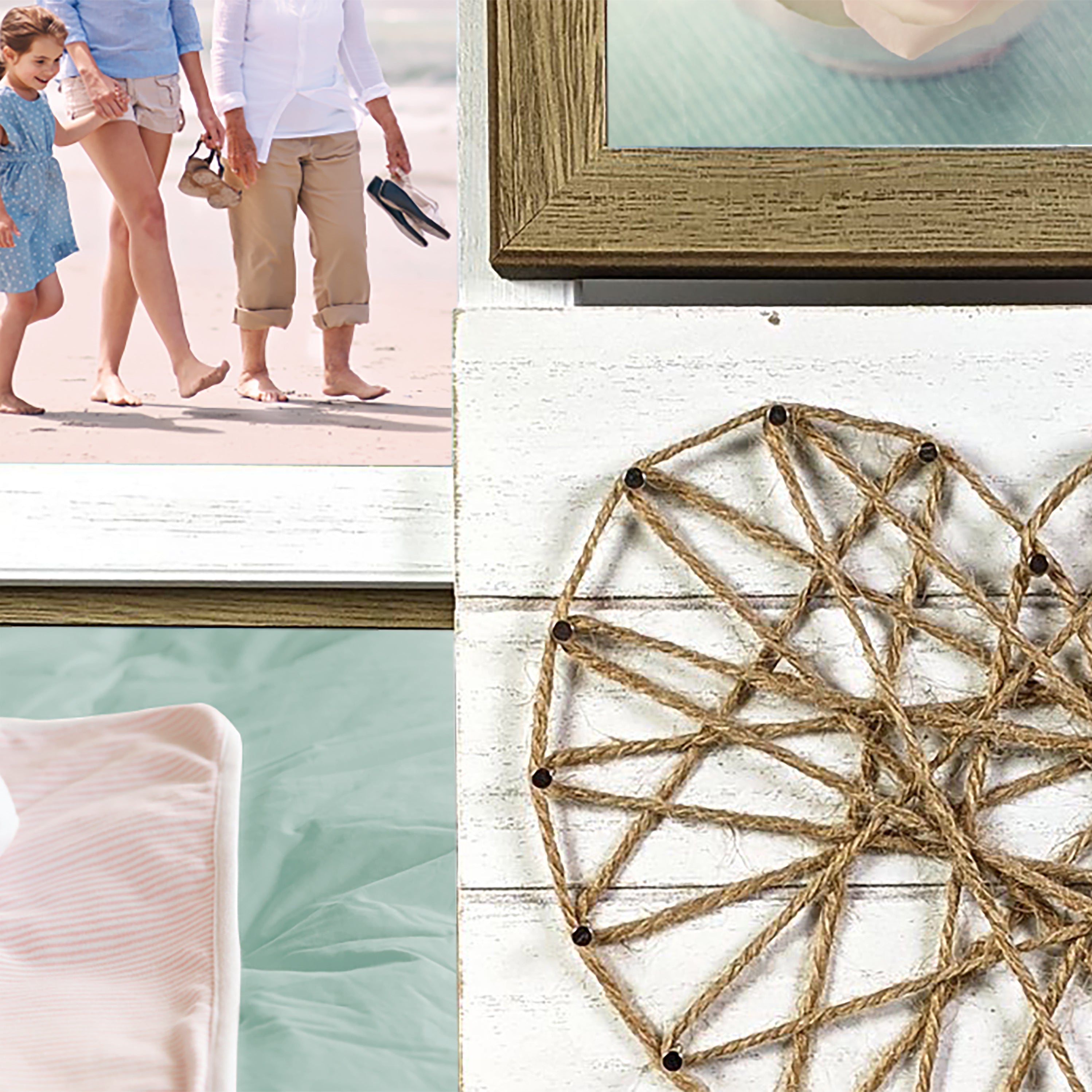 Mainstays Rustic Wood Heart 8 Photo Collage 4x6 Picture Frame