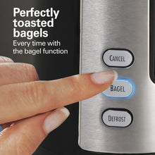 Toaster control panel with Cancel, Bagel, and Defrost buttons