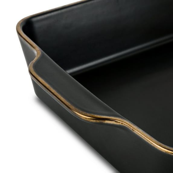 Thyme & Table 2-Piece Ceramic Rectangular Baking Dish Set - Onyx