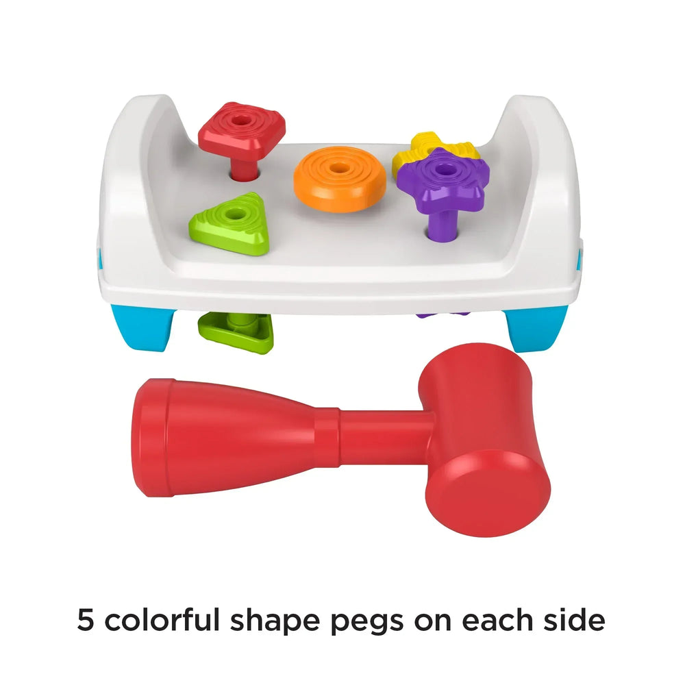 Fisher-Price Tap & Turn Bench Pretend Tools 2-Sided Toy for Infants and Toddlers - USA MEGA SHOP