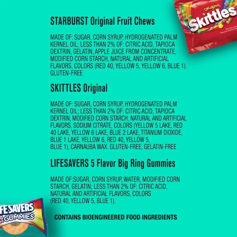 Skittles, Starburst & Life Savers Gummy Candy Variety Pack - 80 Ct Bag