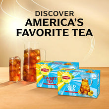 Lipton iced black tea box set with two boxes and iced tea cups graphic