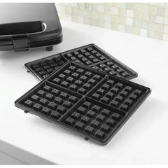 Mainstays 4 Slice Waffle Maker, Removable Plates, Black Matte, Model MS8400778514-1