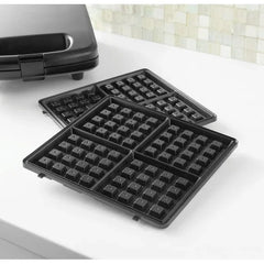 Mainstays 4 Slice Waffle Maker, Removable Plates, Black Matte, Model MS8400778514-1 - USA MEGA SHOP