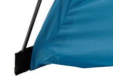 Kids play tent corner with blue fabric panel and carry handle