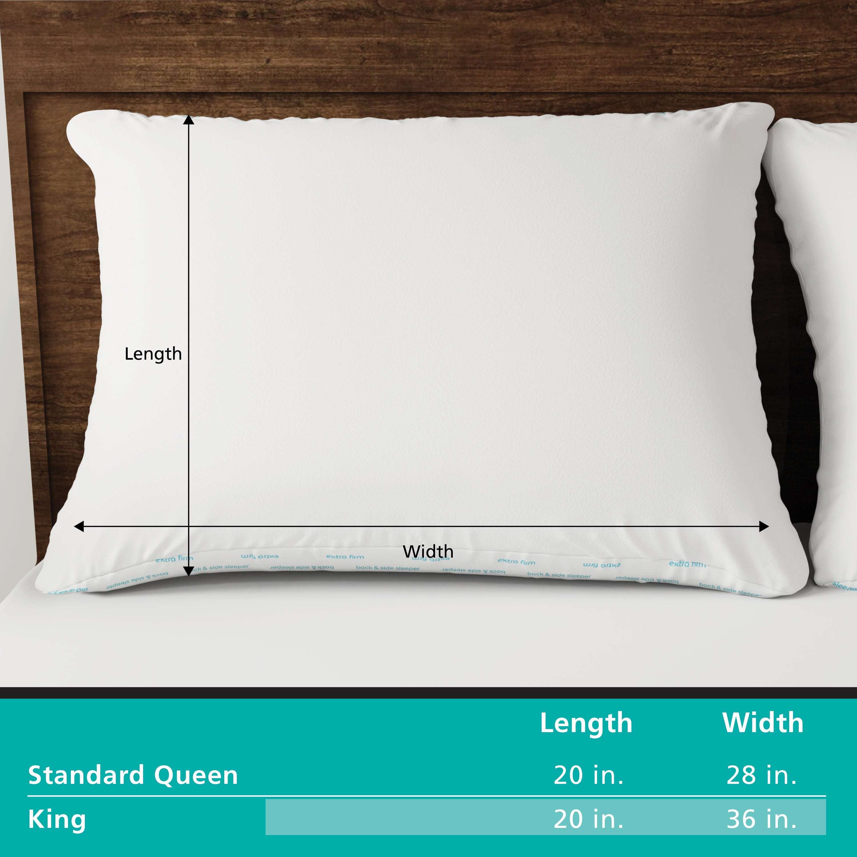 Mainstays Back & Side Sleeper Bed Pillow, King - Extra Firm Support