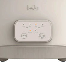 Bella slow cooker control panel with power button and heat-time setting controls