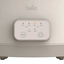 Programmable slow cooker control panel with power and heat settings, white housing