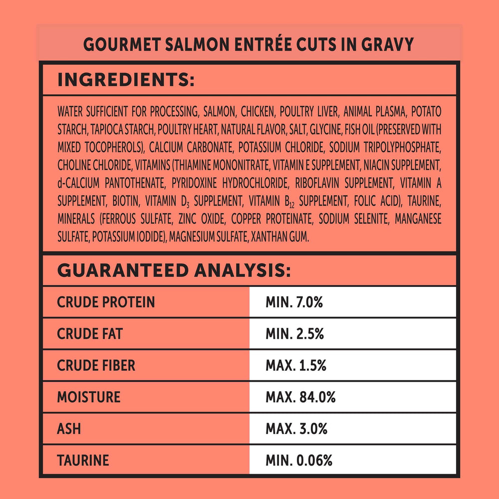 (6 pack) Vibrant Life Gourmet Salmon Entree Cuts in Gravy, Complete + Balanced, 2.64 oz Split Cup