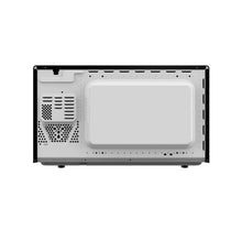 Frigidaire stainless steel microwave interior view with vented top panel and cavity