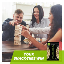 Roasted in-shell pistachios bag in lower-right with green lettering