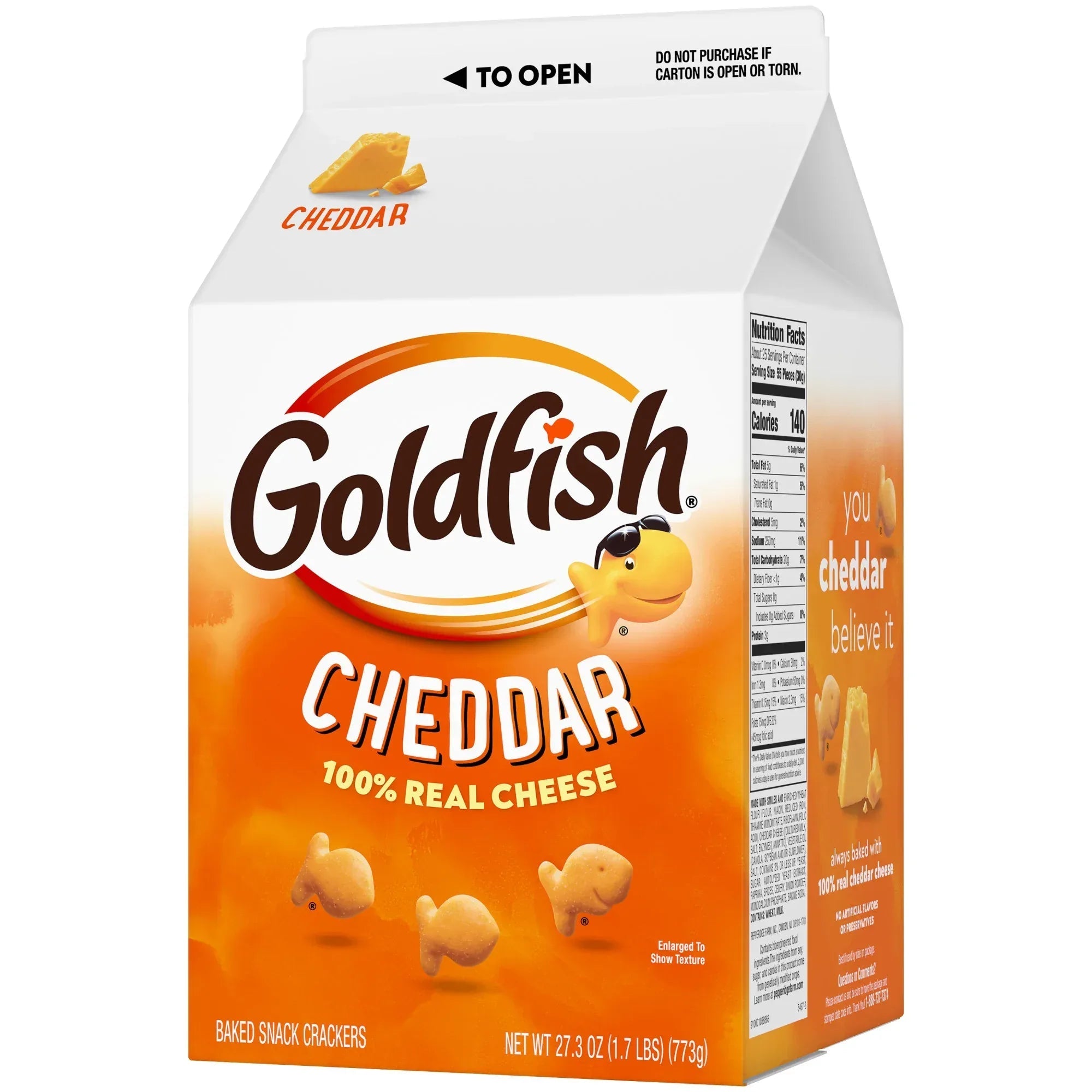 Goldfish Cheddar Cheese Crackers, 27.3 oz Carton