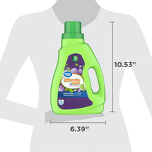 Laundry detergent bottle size diagram: 6.39 in wide, 10.53 in tall