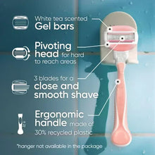 Venus razor handle with cartridge, White Tea gel bars and grip