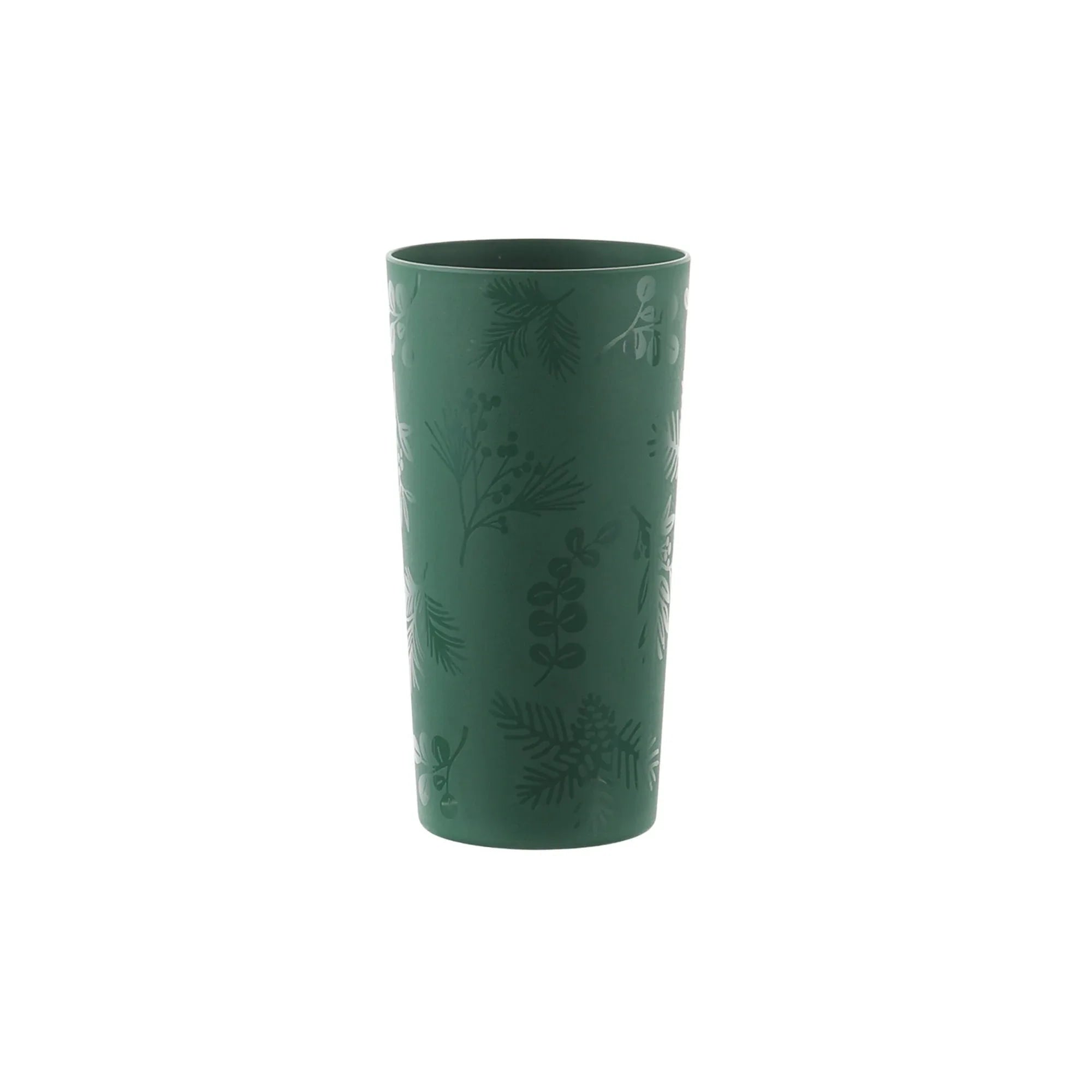 Mainstays 12-Piece Plastic Etched Holly Dinnerware Set, Green