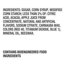 Jelly beans candy gift label with ingredient list and bioengineered food statement