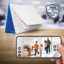 Smartphone showing live view from a home security camera system