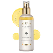 d'Alba First Spray Serum spray bottle, gold pump with clear amber liquid