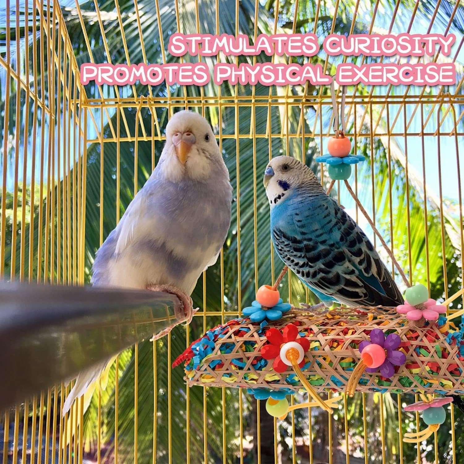 ZeenArt 6 Pack Bird Toys, Colorful Hanging Parakeet Chewing Toys for Parrot, Conure, Cockatiel