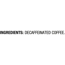 Ingredients: decaffeinated coffee text on white background