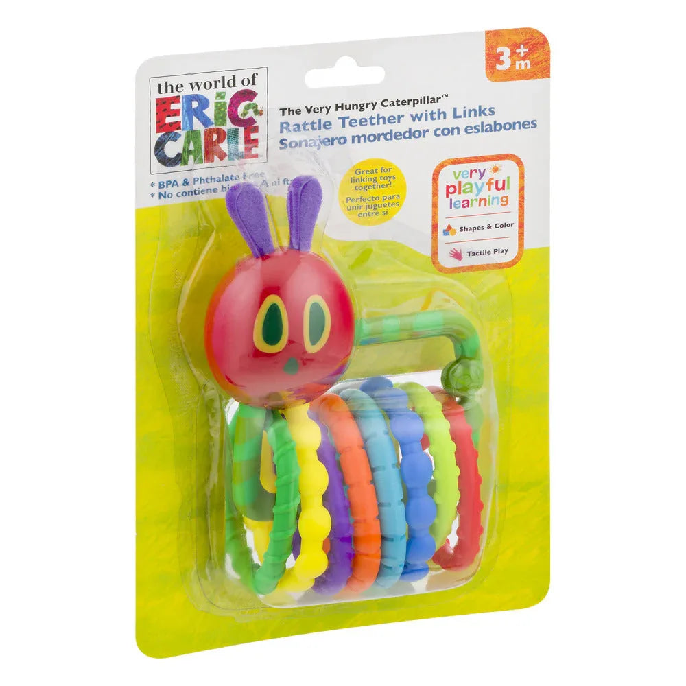 World of Eric Carle, the Very Hungry Caterpillar Rattle Teether with Links 1 Count (Pack of 1) - USA MEGA SHOP