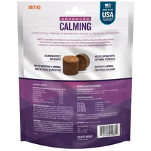 Dog calming soft chews pouch back, brown chew images and product details