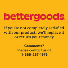 bettergoods satisfaction guarantee text panel with contact phone number
