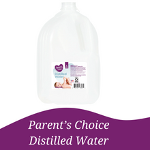 1-gallon distilled water bottle with front label and Parents' Choice logo