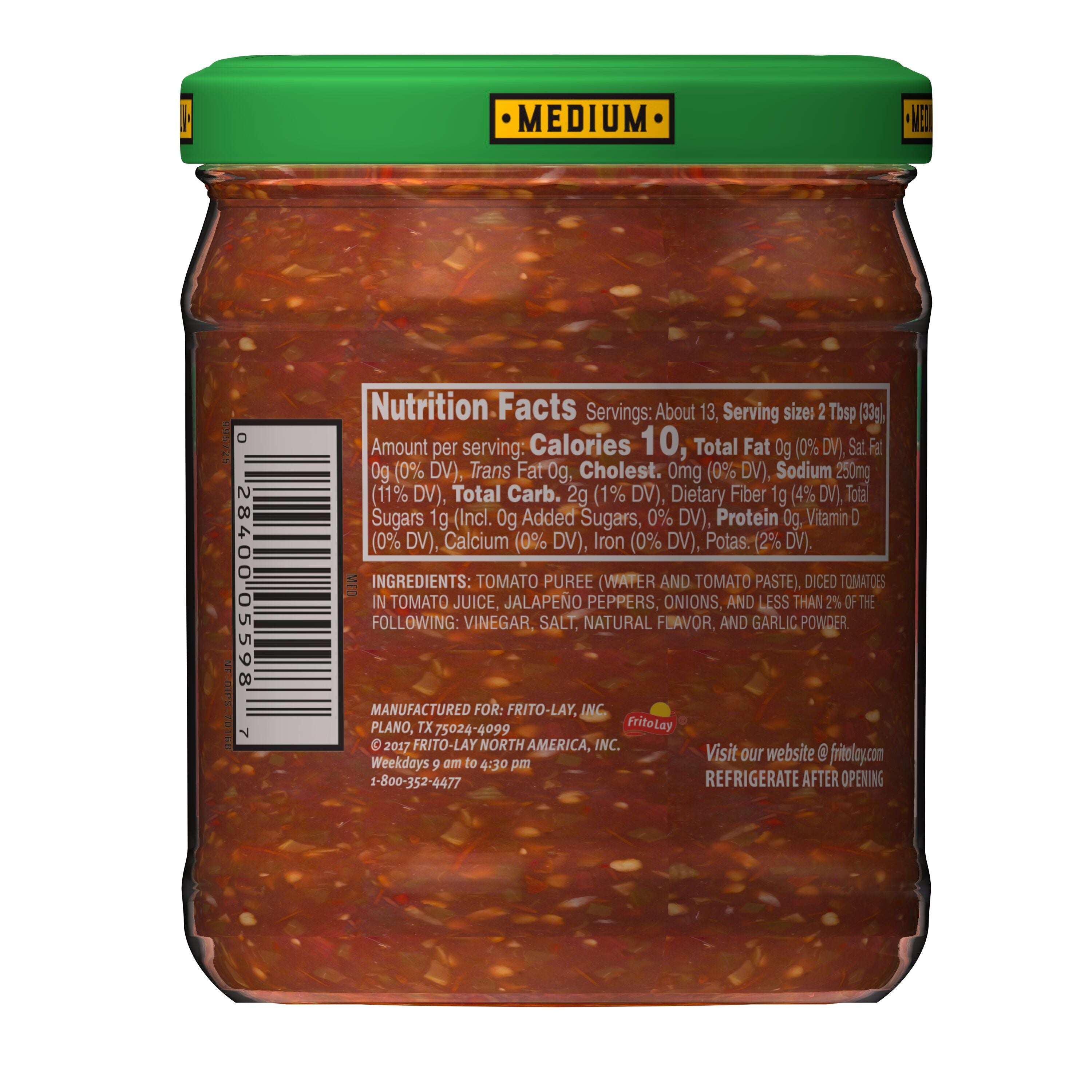 Tostitos Chunky Salsa, Medium, 15.5 oz Jar