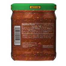 Tostitos chunky salsa jar back with nutrition facts panel and ingredients