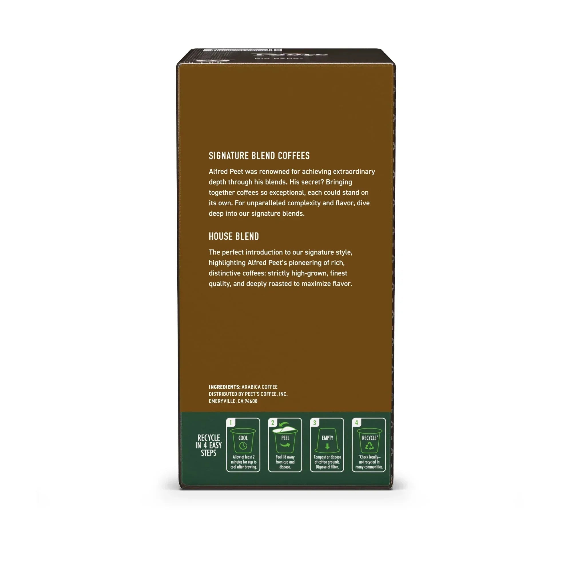 Peet's Coffee House Blend Premium Dark Roast Single Serve Coffee Pods, 22 Count