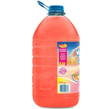 Juice bottle back panel with no mixing required, vitamin C, and icons