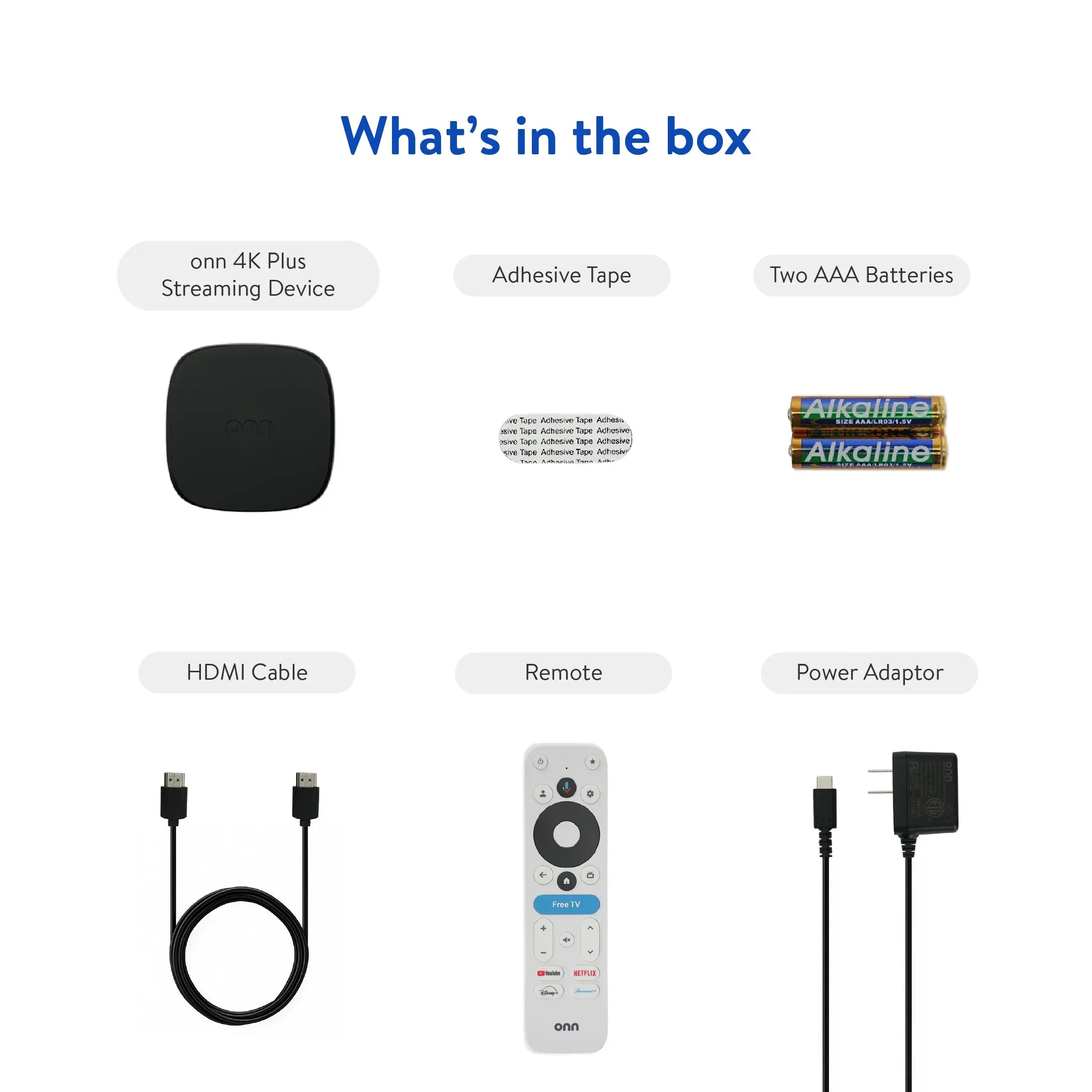 onn 4K Plus Streaming Device, Google TV - Ultra-fast Streaming, Stunning 4K UHD, 16GB Storage, 2GB RAM, Dolby Vision & Atmos, Remote with Voice Control
