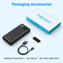 JIUMESS power bank accessories: power bank, cables, and user manual