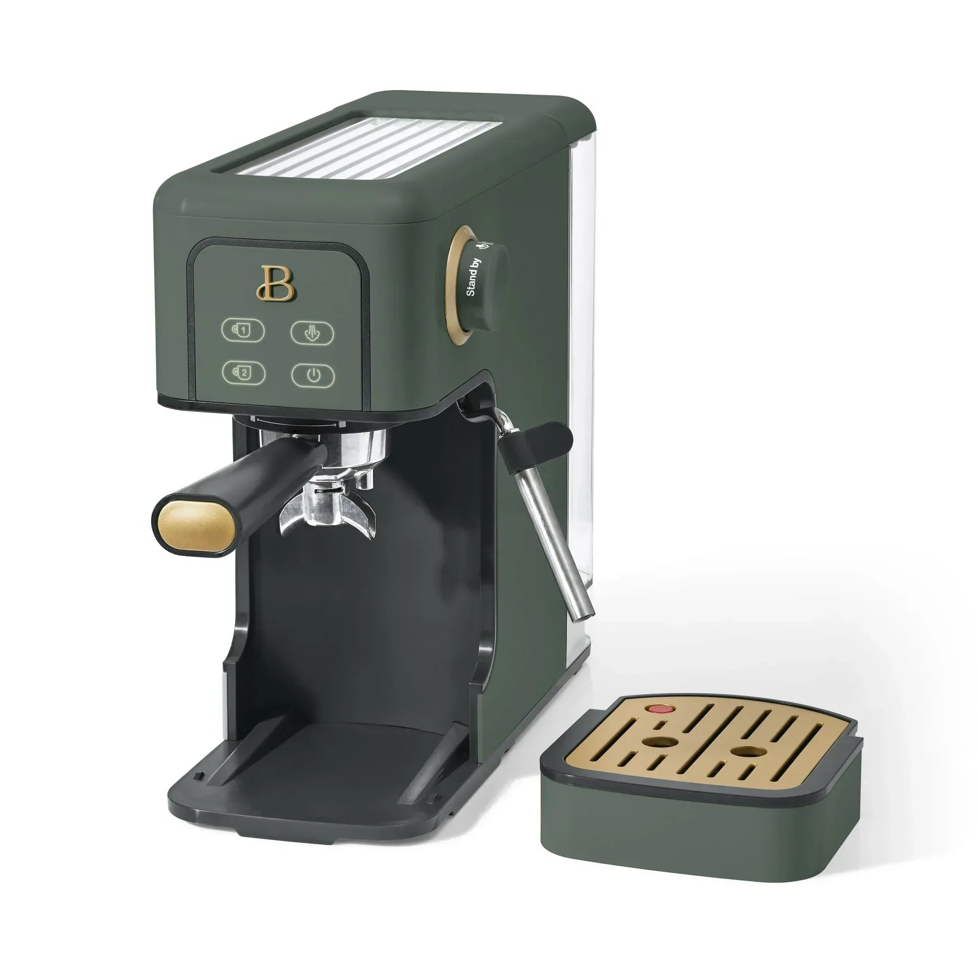 Beautiful Slim Espresso Machine with 20-Bar Pressure, White Icing by Drew Barrymore