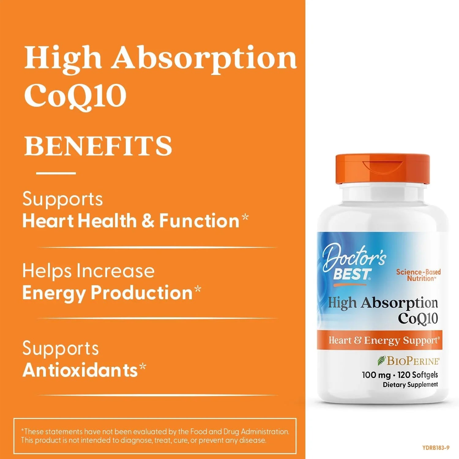Doctor's Best, High Absorption CoQ10, 100 mg, 120 Softgels