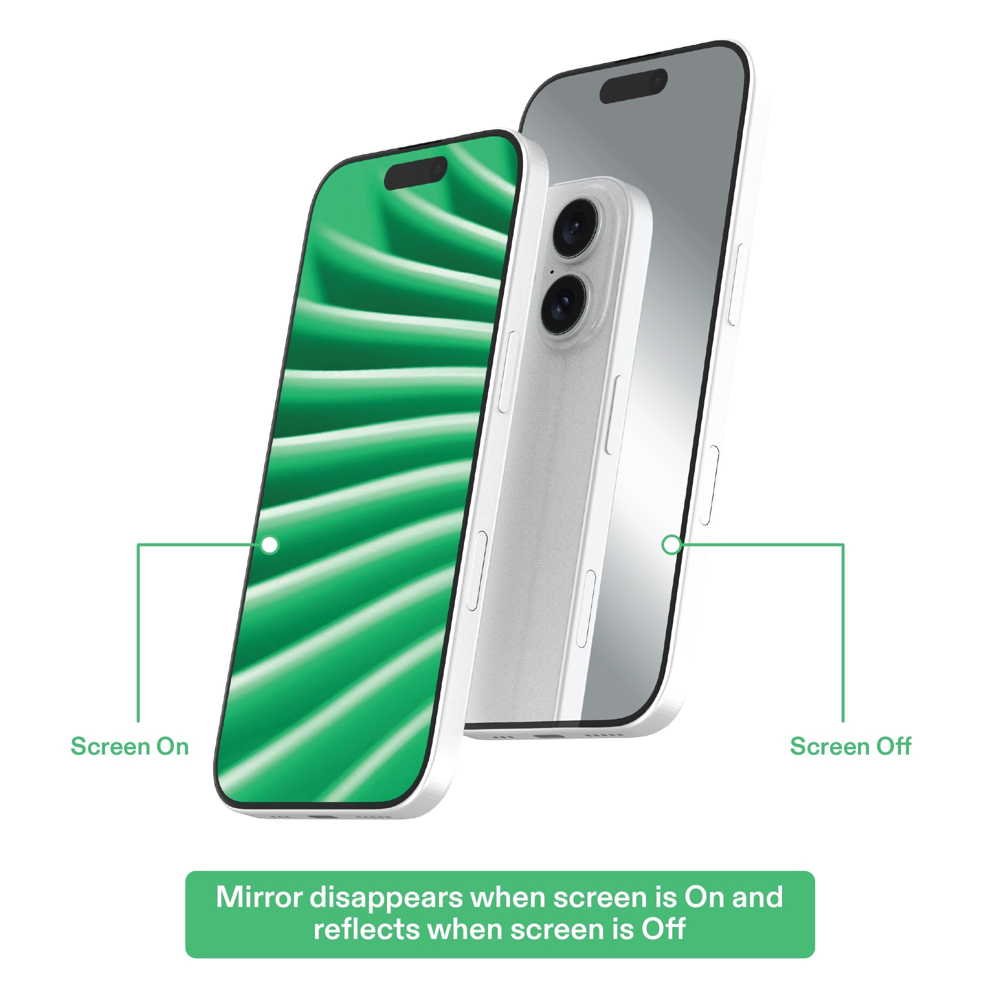 onn Mirror Glass Screen Protector for iPhone 16 - Mirror Finish