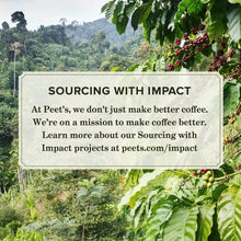 Coffee bag with Sourcing with Impact text