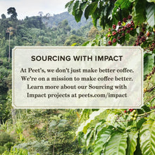 Coffee farm background with Peet's sourcing with impact sign