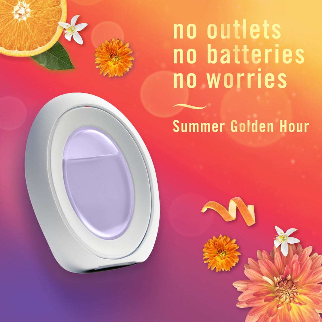 Febreze Bathroom Air Freshener, Small Spaces Odor-Fighting, Summer Golden Hour, 1 Count