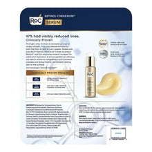 Facial retinol serum box back with one bottle and golden gel drop